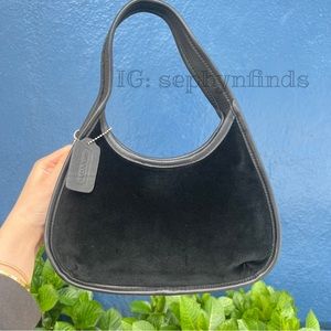 Vintage Coach Ergo Satchel Velvet Black 6101 Shoulder Leather Bag